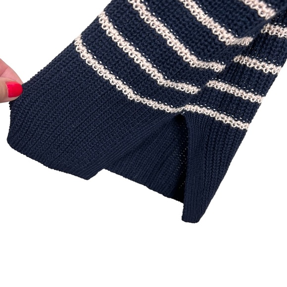 J Crew Relaxed Collared Sweater in Stripe Navy Blue Size M - Picture 7 of 10